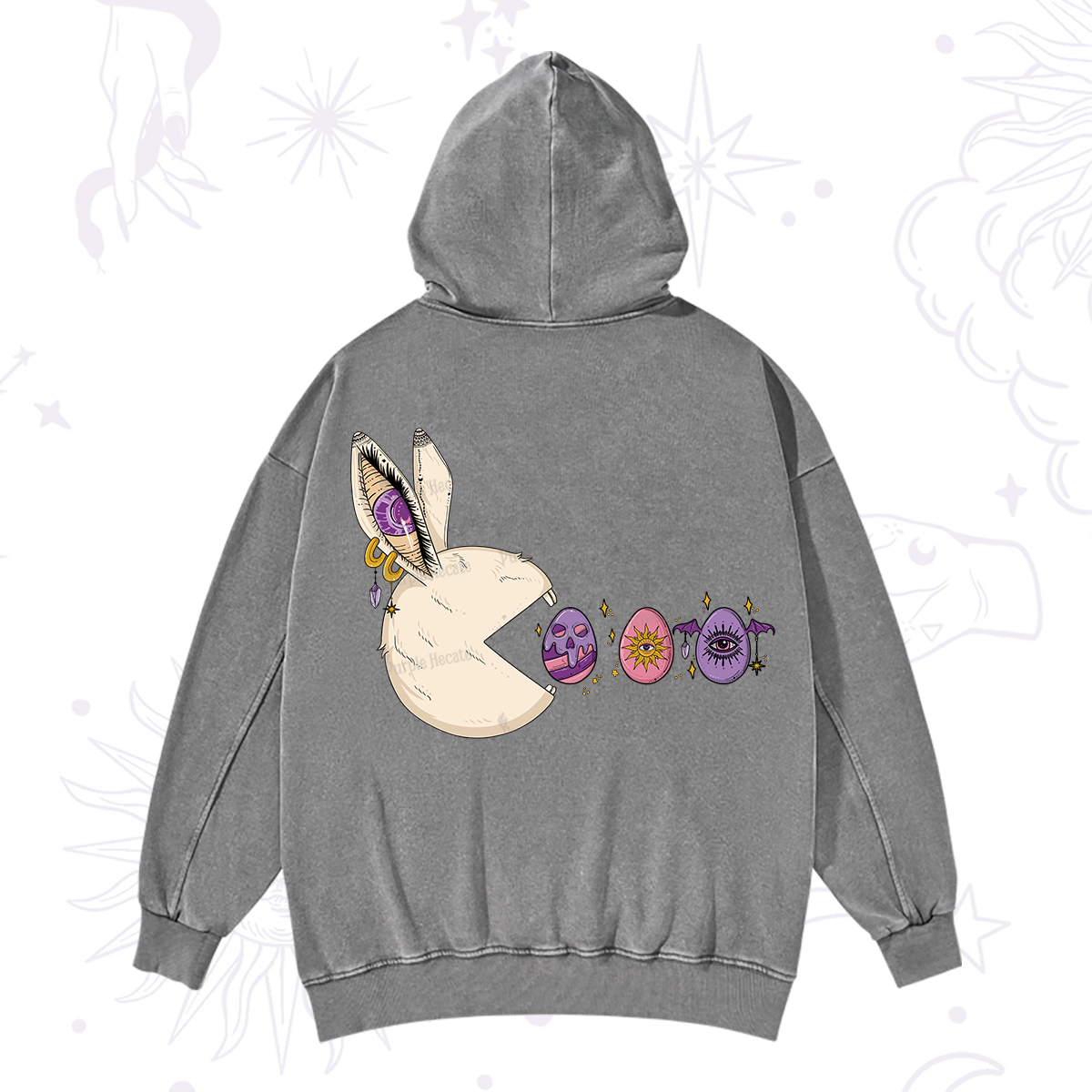 Purplehecate Egg Hunter Bunny Easter Washed Hoodie