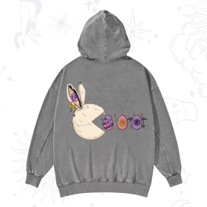 Purplehecate Egg Hunter Bunny Easter Washed Hoodie