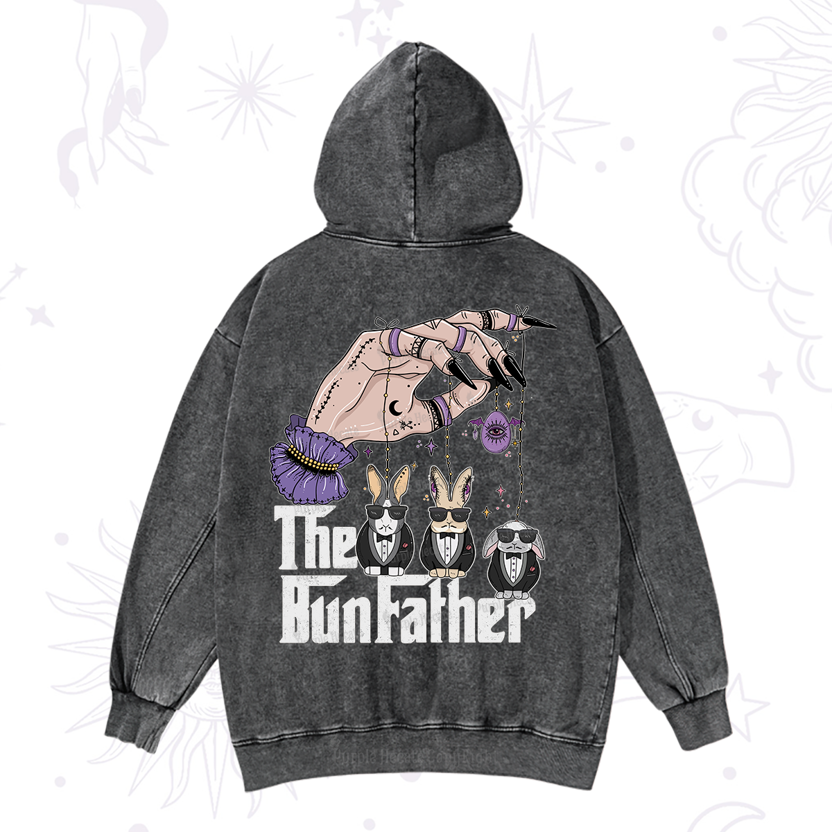 Purplehecate The Bunfather Easter Washed Hoodie
