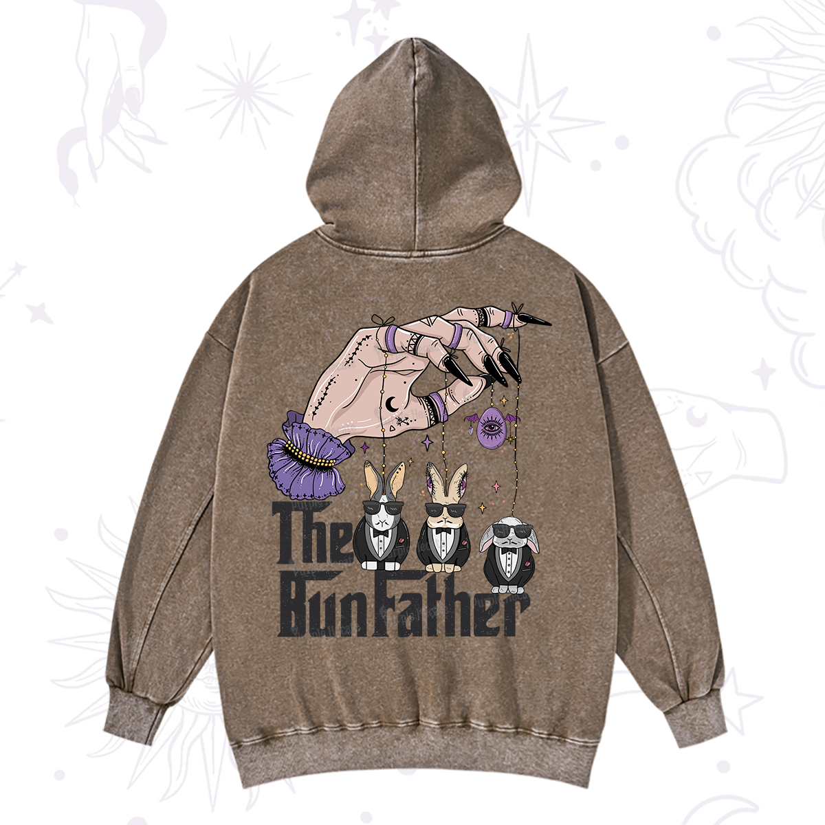 Purplehecate The Bunfather Easter Washed Hoodie