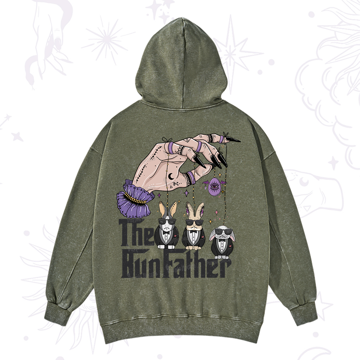 Purplehecate The Bunfather Easter Washed Hoodie