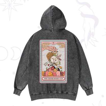 Purplehecate The Easter Magic Cup Tarot Washed Hoodie