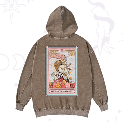 Purplehecate The Easter Magic Cup Tarot Washed Hoodie