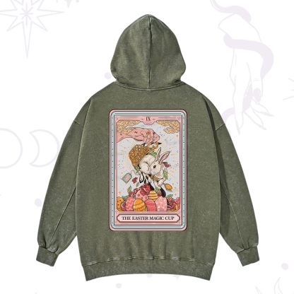 Purplehecate The Easter Magic Cup Tarot Washed Hoodie