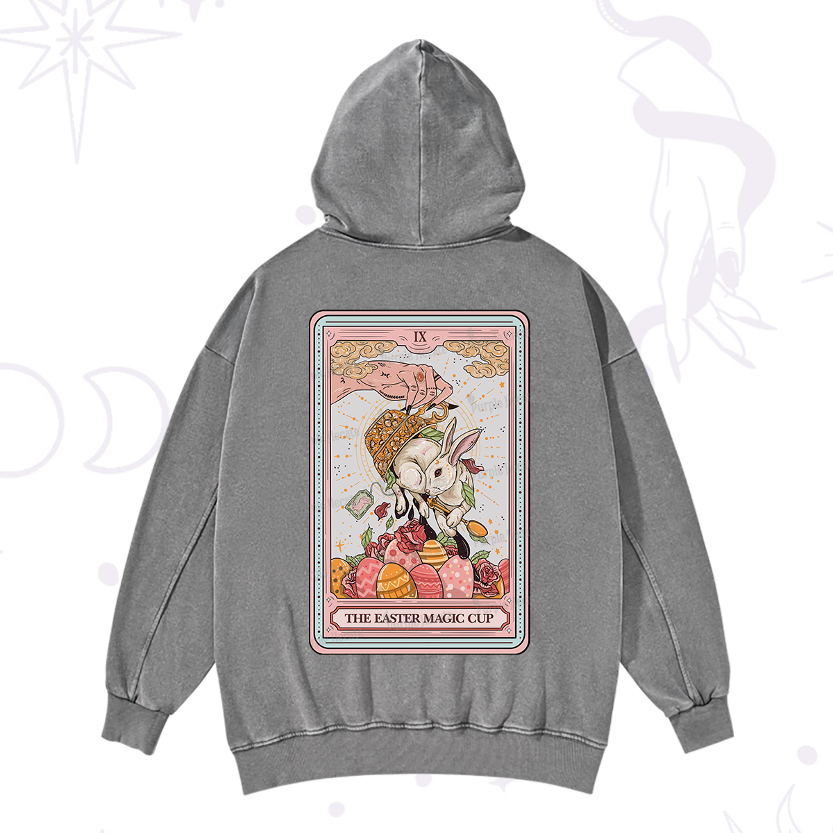 Purplehecate The Easter Magic Cup Tarot Washed Hoodie