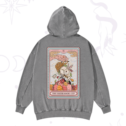 Purplehecate The Easter Magic Cup Tarot Washed Hoodie