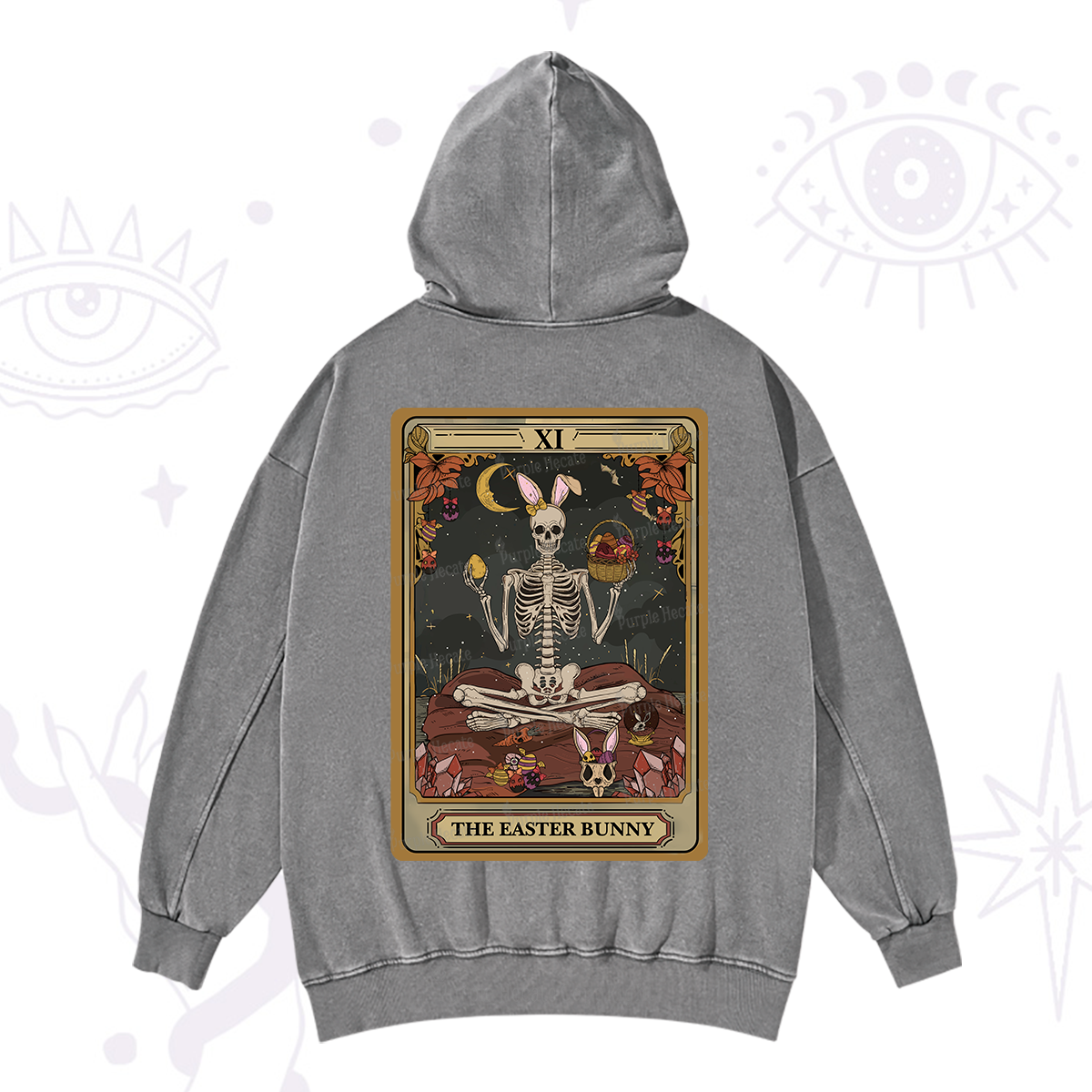 Purplehecate The Easter Bunny Tarot Washed Hoodie