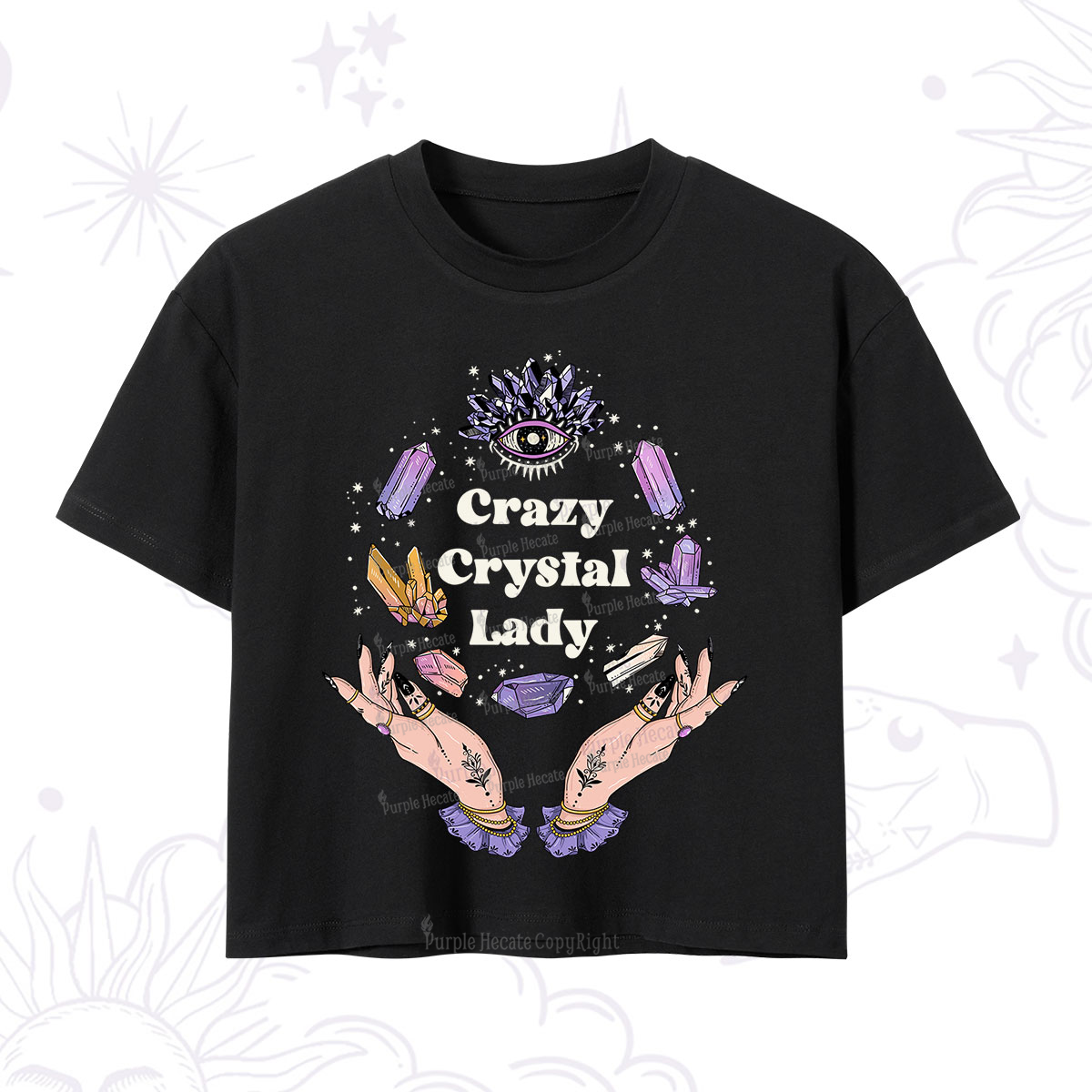 Purplehecate Crazy Crystal Lady Crop T-Shirt