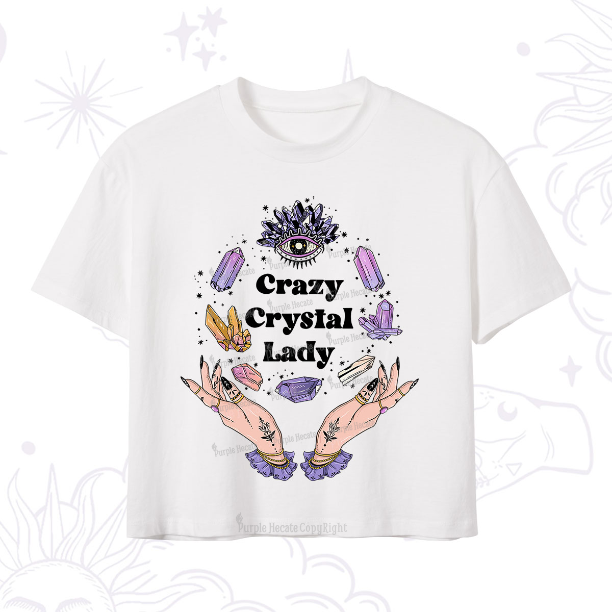 Purplehecate Crazy Crystal Lady Crop T-Shirt