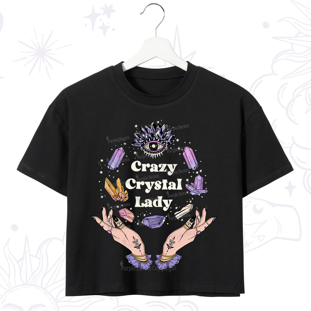 Purplehecate Crazy Crystal Lady Crop T-Shirt