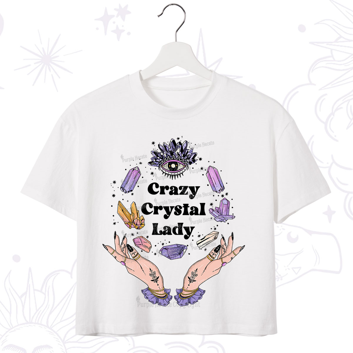 Purplehecate Crazy Crystal Lady Crop T-Shirt