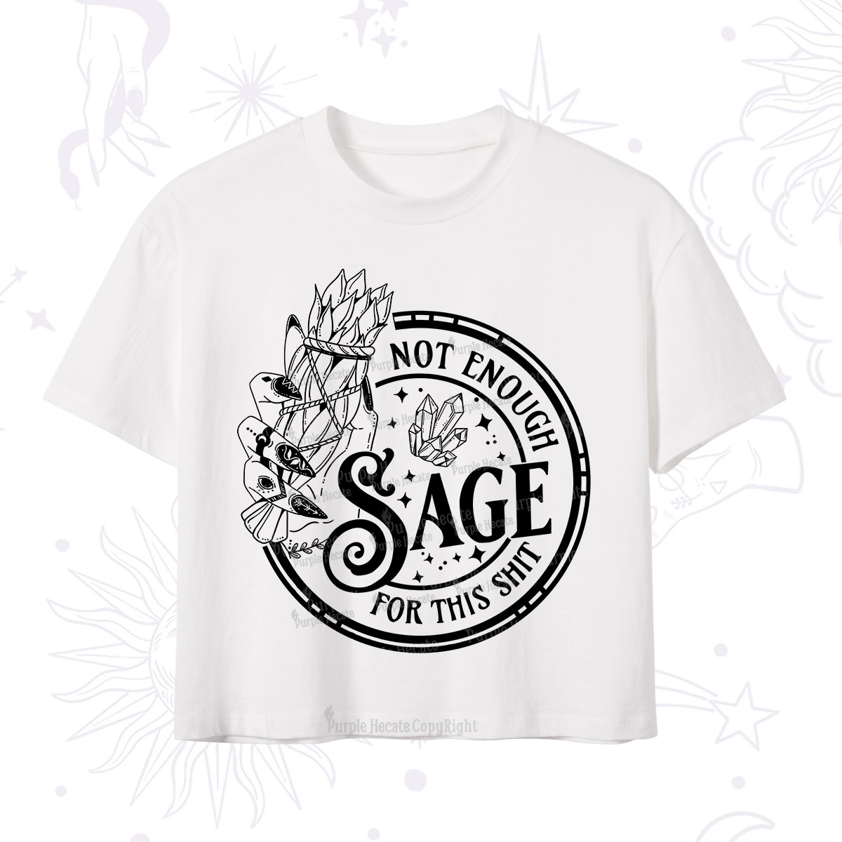 Purplehecate Not Enough Smudge for This Shit Crop T-Shirt