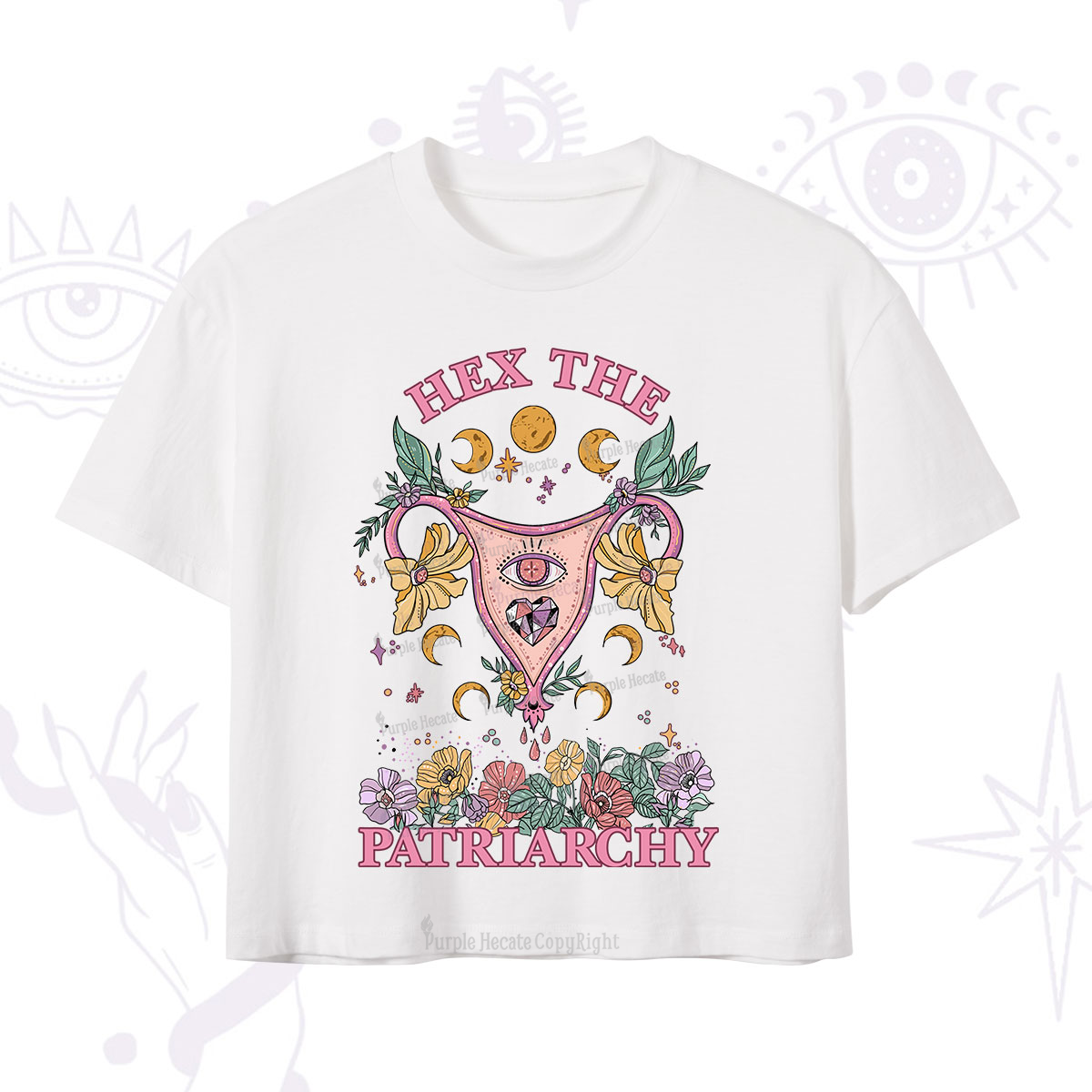 Purplehecate Hex the Patriarchy Feminist Power Crop T-Shirt