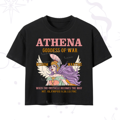 Purplehecate Wise War Goddess Athena Crop T-Shirt