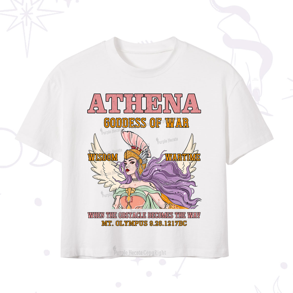 Purplehecate Wise War Goddess Athena Crop T-Shirt
