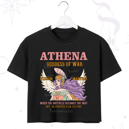 Purplehecate Wise War Goddess Athena Crop T-Shirt