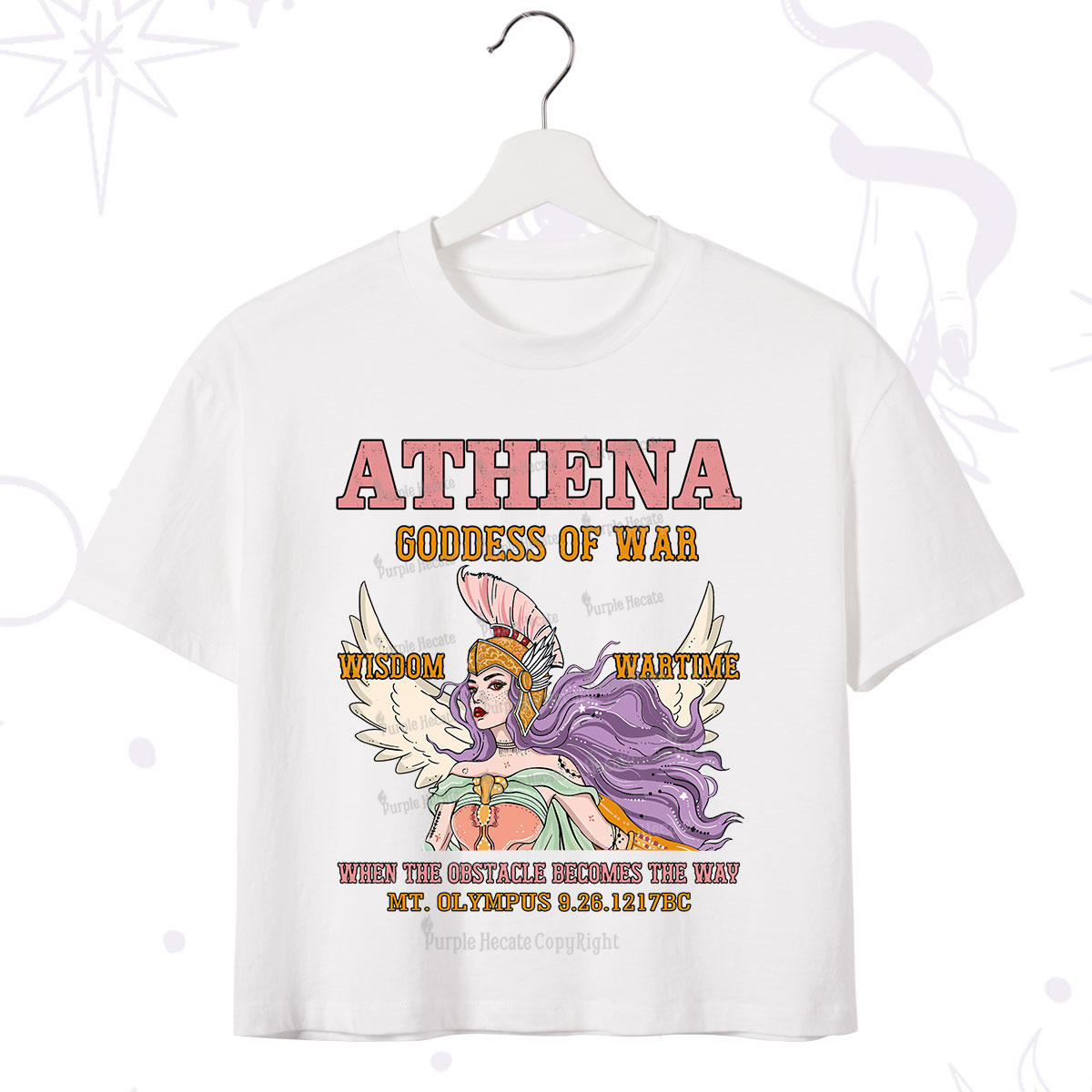 Purplehecate Wise War Goddess Athena Crop T-Shirt