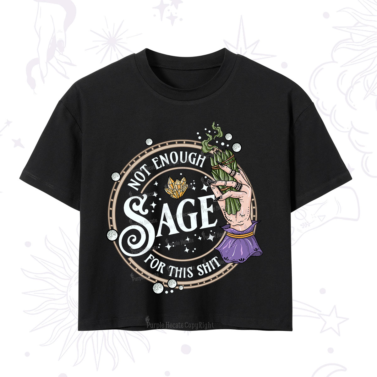 Purplehecate Not Enough Smudge for This Shit Crop T-Shirt