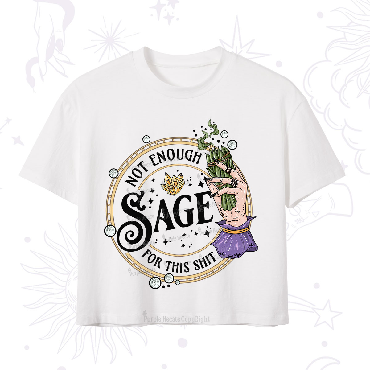 Purplehecate Not Enough Smudge for This Shit Crop T-Shirt