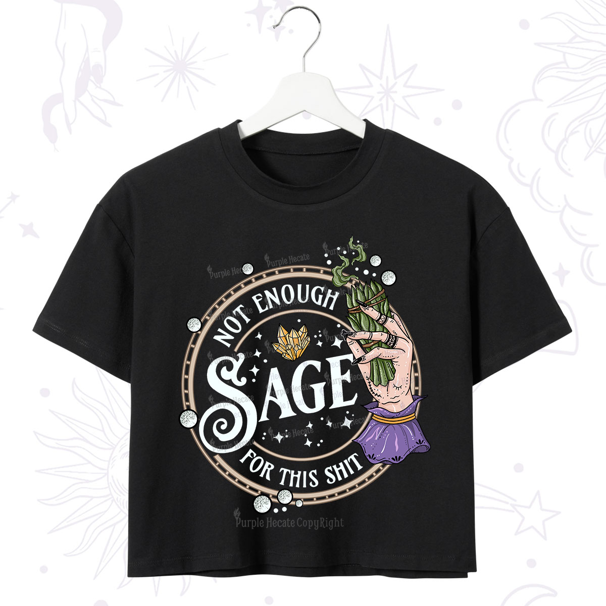 Purplehecate Not Enough Smudge for This Shit Crop T-Shirt
