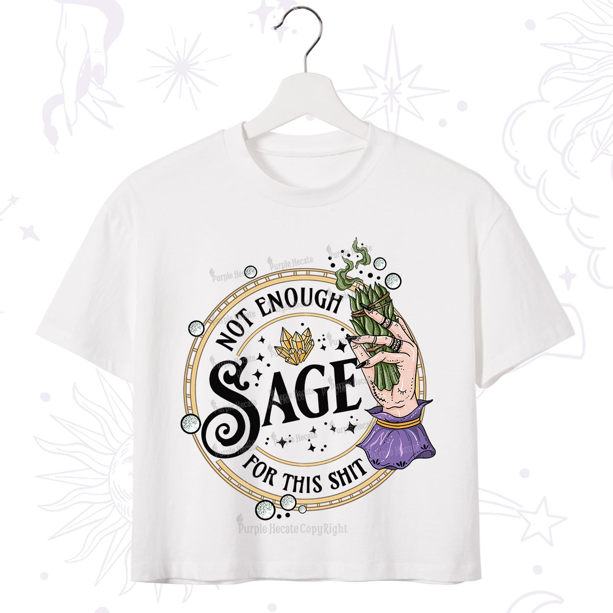 Purplehecate Not Enough Smudge for This Shit Crop T-Shirt