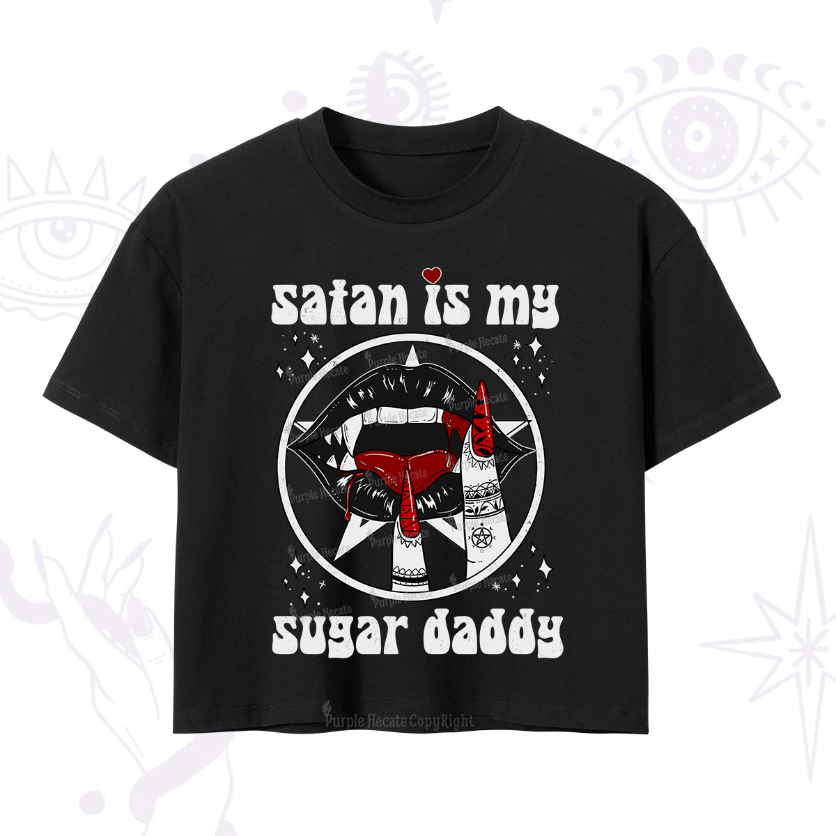 Purplehecate Satan Is My Sugar Daddy Crop T-Shirt