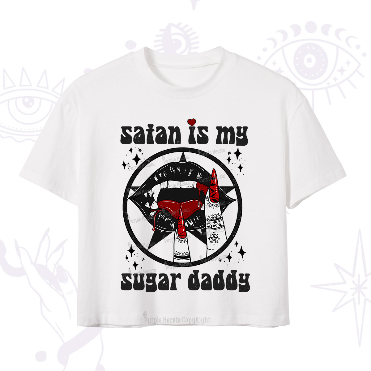 Purplehecate Satan Is My Sugar Daddy Crop T-Shirt