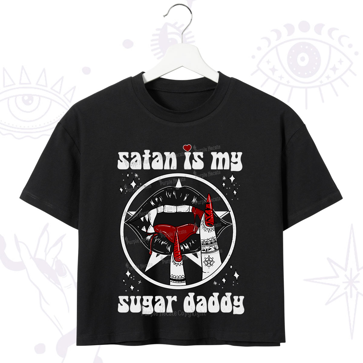 Purplehecate Satan Is My Sugar Daddy Crop T-Shirt