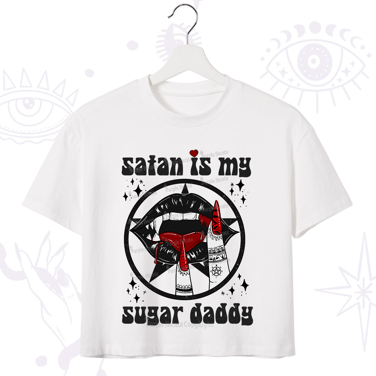 Purplehecate Satan Is My Sugar Daddy Crop T-Shirt