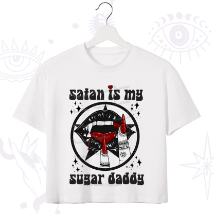 Purplehecate Satan Is My Sugar Daddy Crop T-Shirt