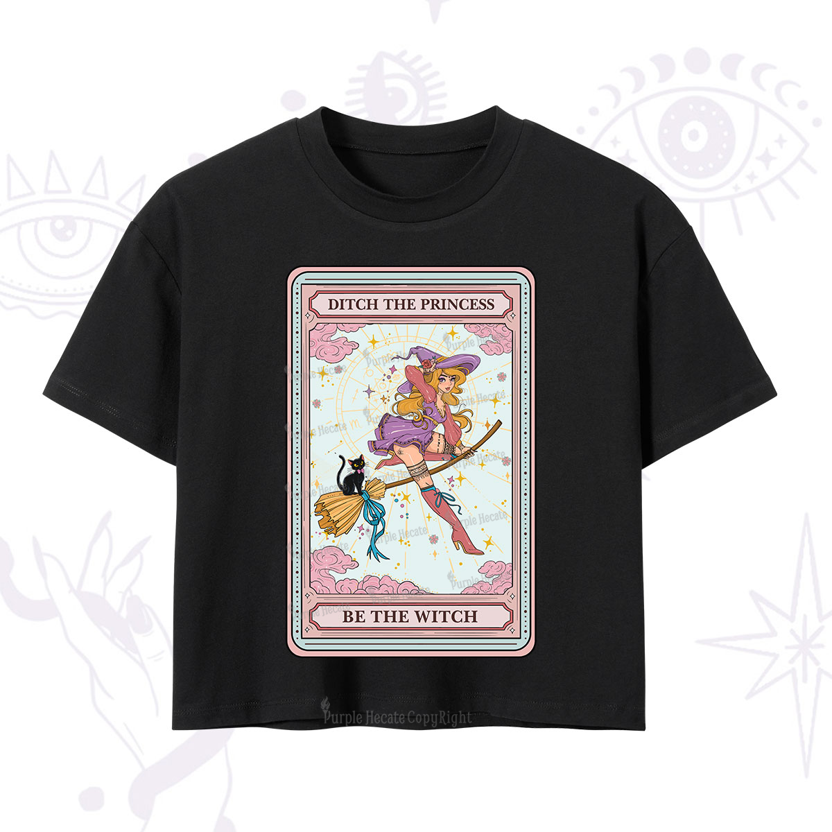 Purplehecate The Ditch The Princess Be The Witch Oracle Card Crop T-Shirt