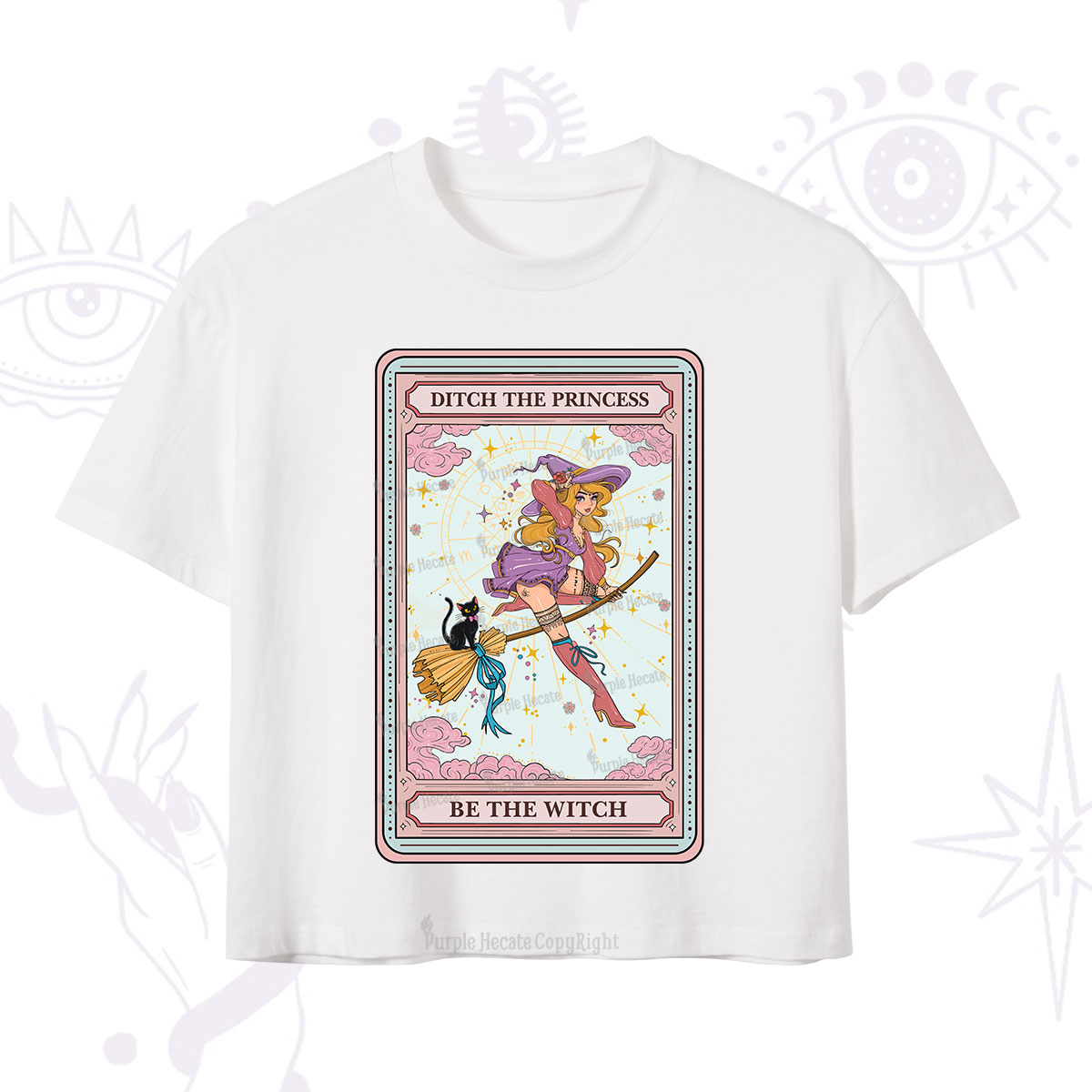 Purplehecate The Ditch The Princess Be The Witch Oracle Card Crop T-Shirt