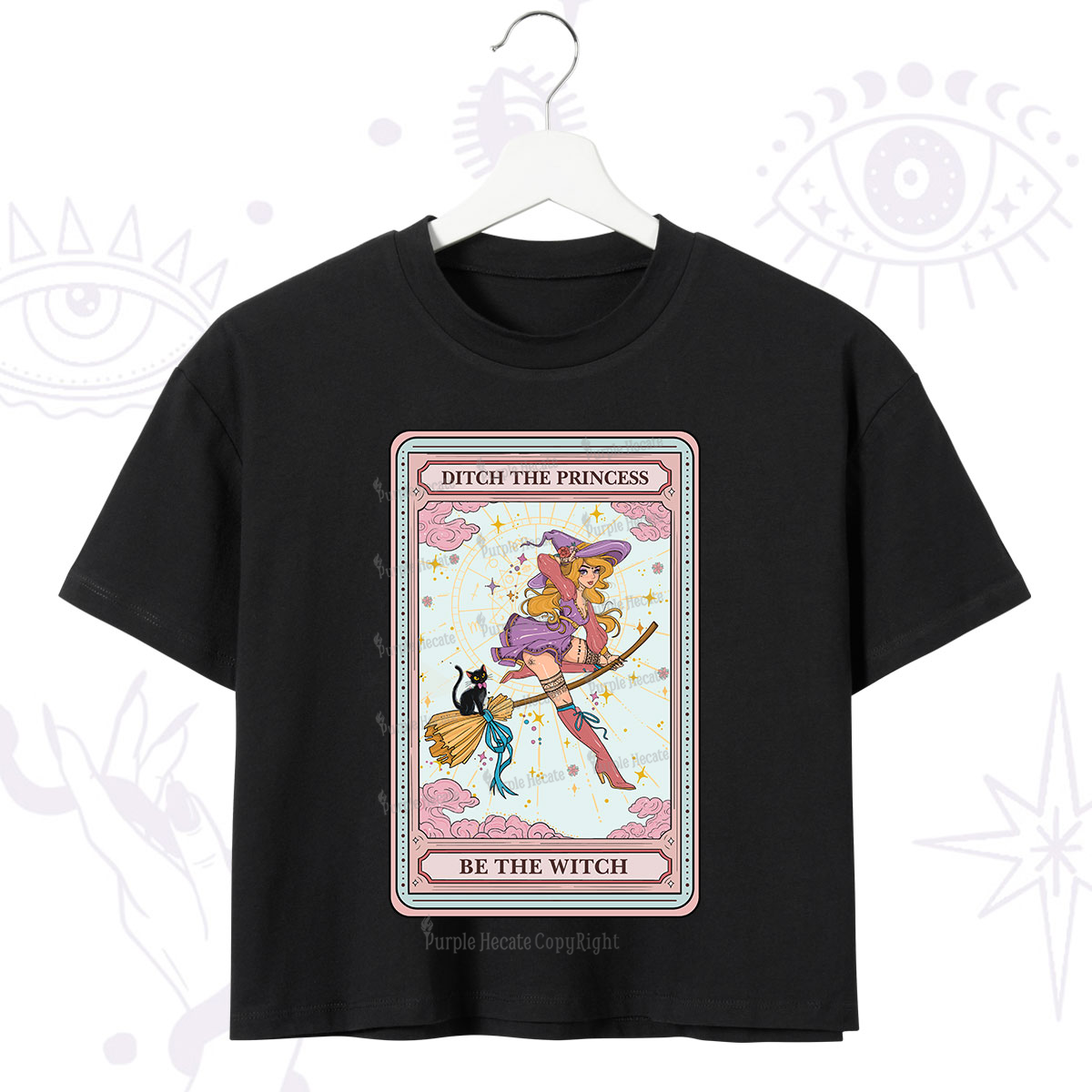 Purplehecate The Ditch The Princess Be The Witch Oracle Card Crop T-Shirt