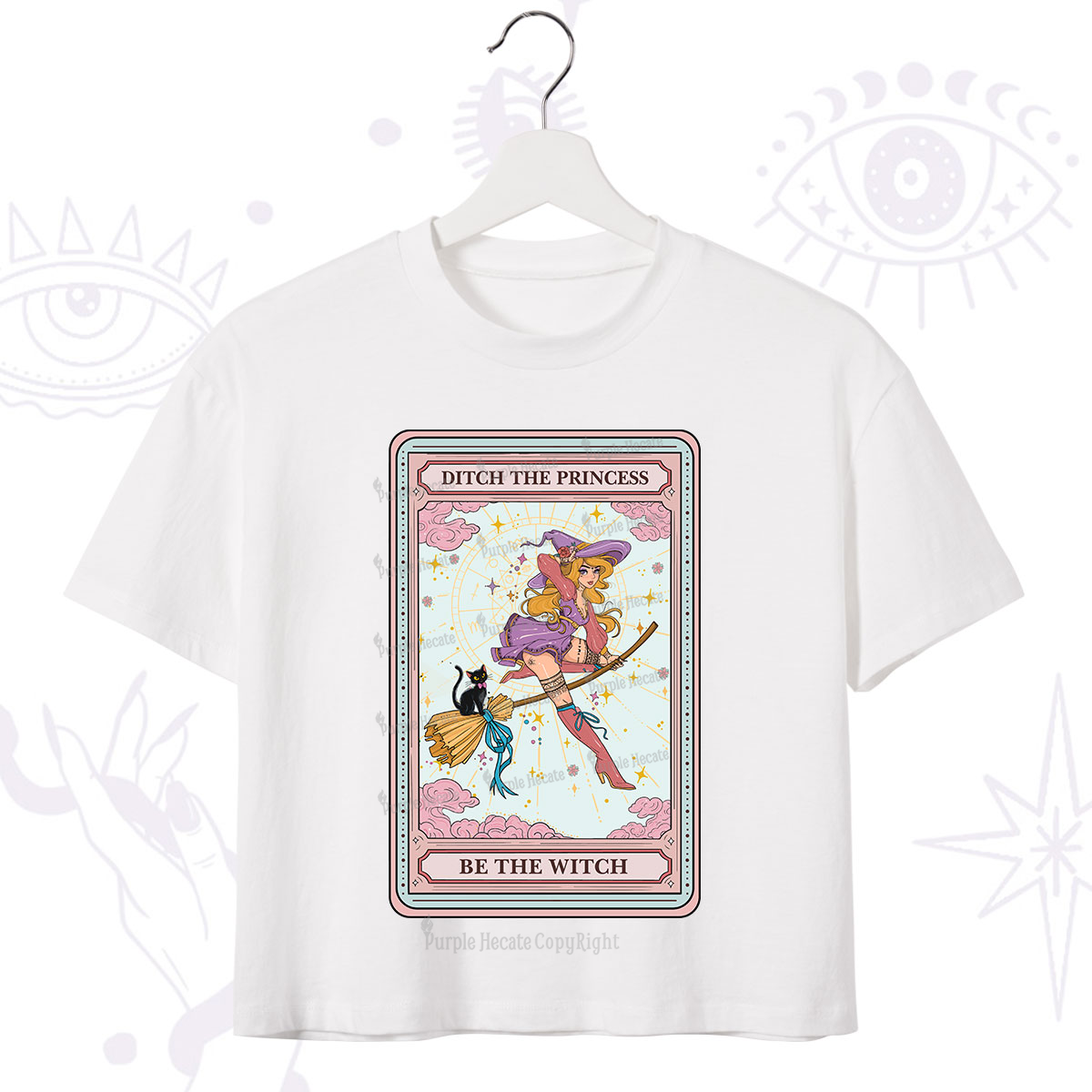 Purplehecate The Ditch The Princess Be The Witch Oracle Card Crop T-Shirt