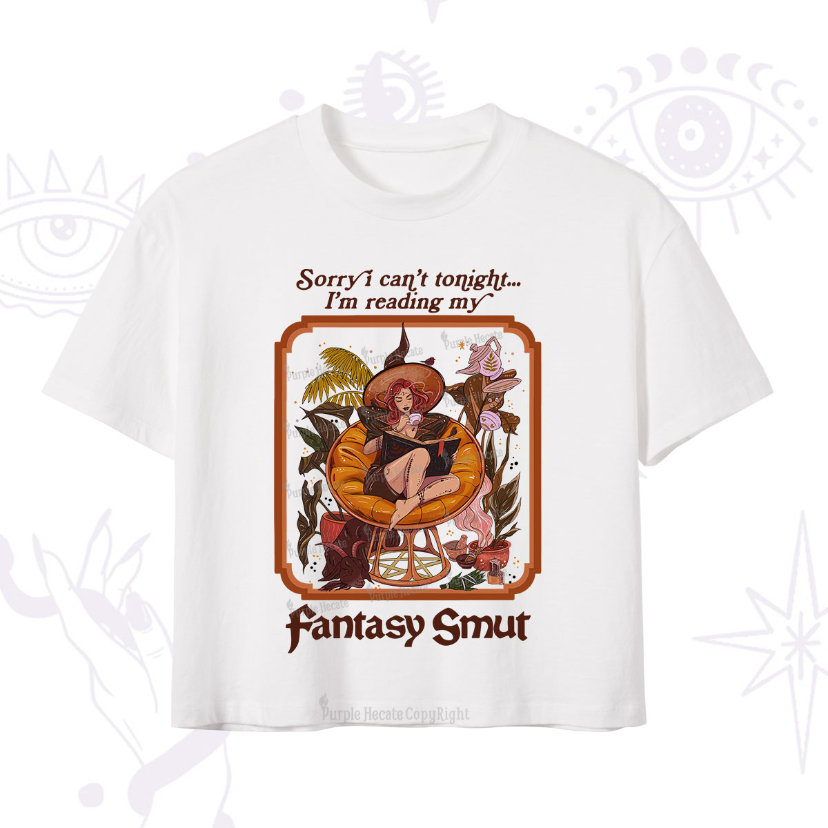 Purplehecate Sorry I Can't Tonight I'm Reading My Fantasy Smut Crop T-Shirt