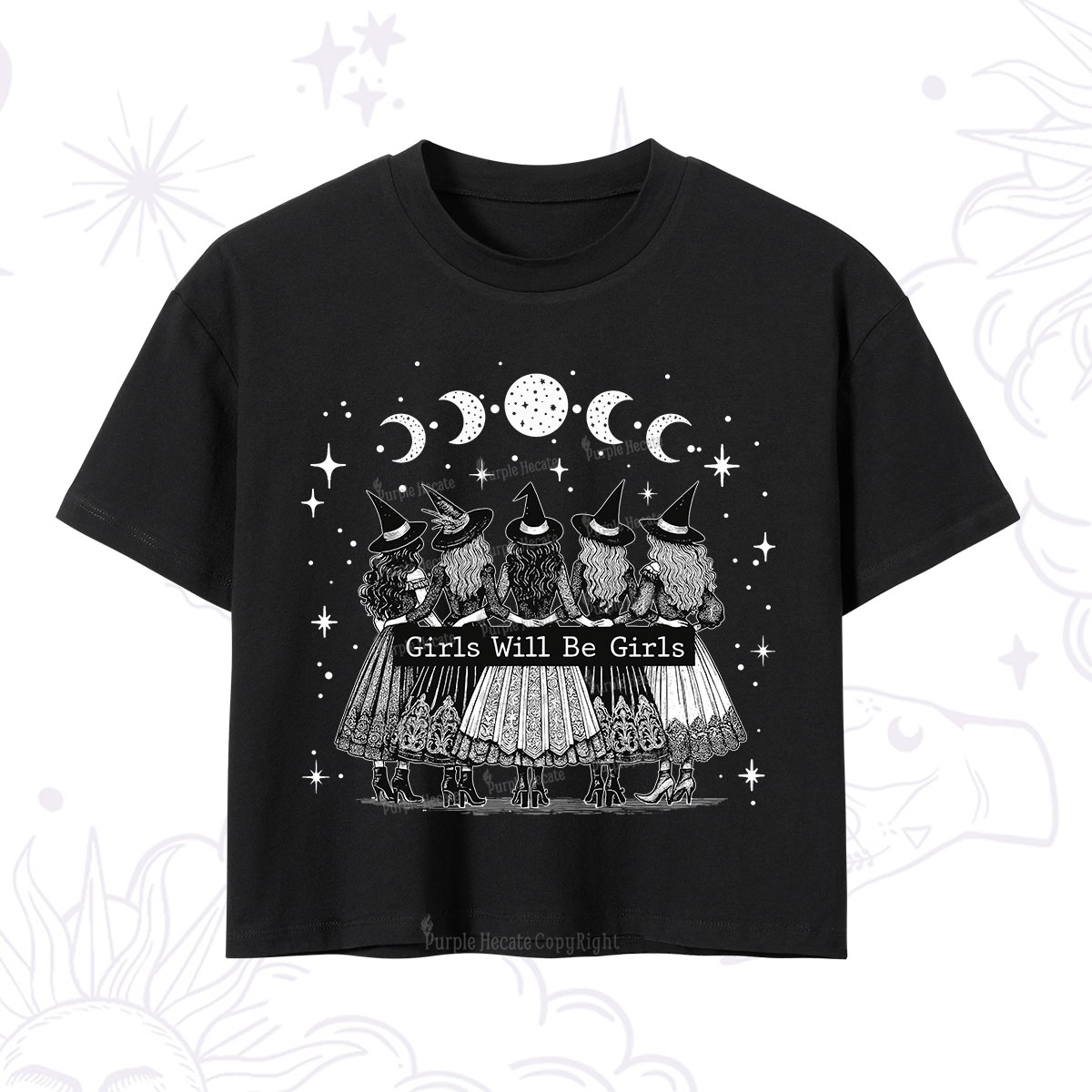 Purplehecate Girls Will Be Girls Witch Power Crop T-Shirt
