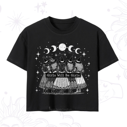 Purplehecate Girls Will Be Girls Witch Power Crop T-Shirt