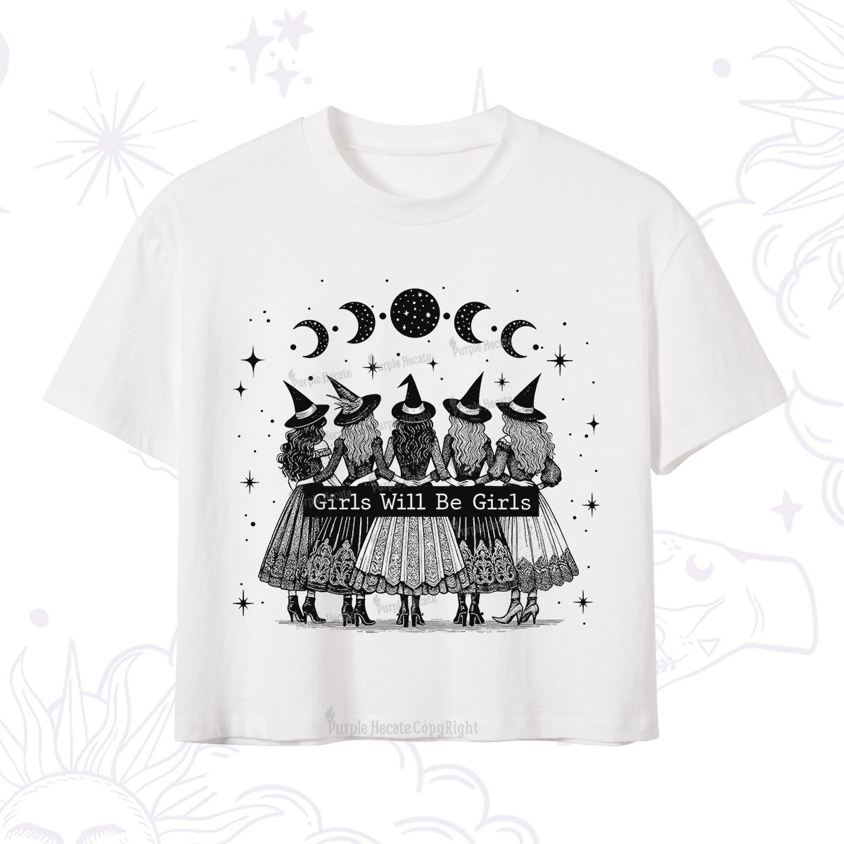 Purplehecate Girls Will Be Girls Witch Power Crop T-Shirt