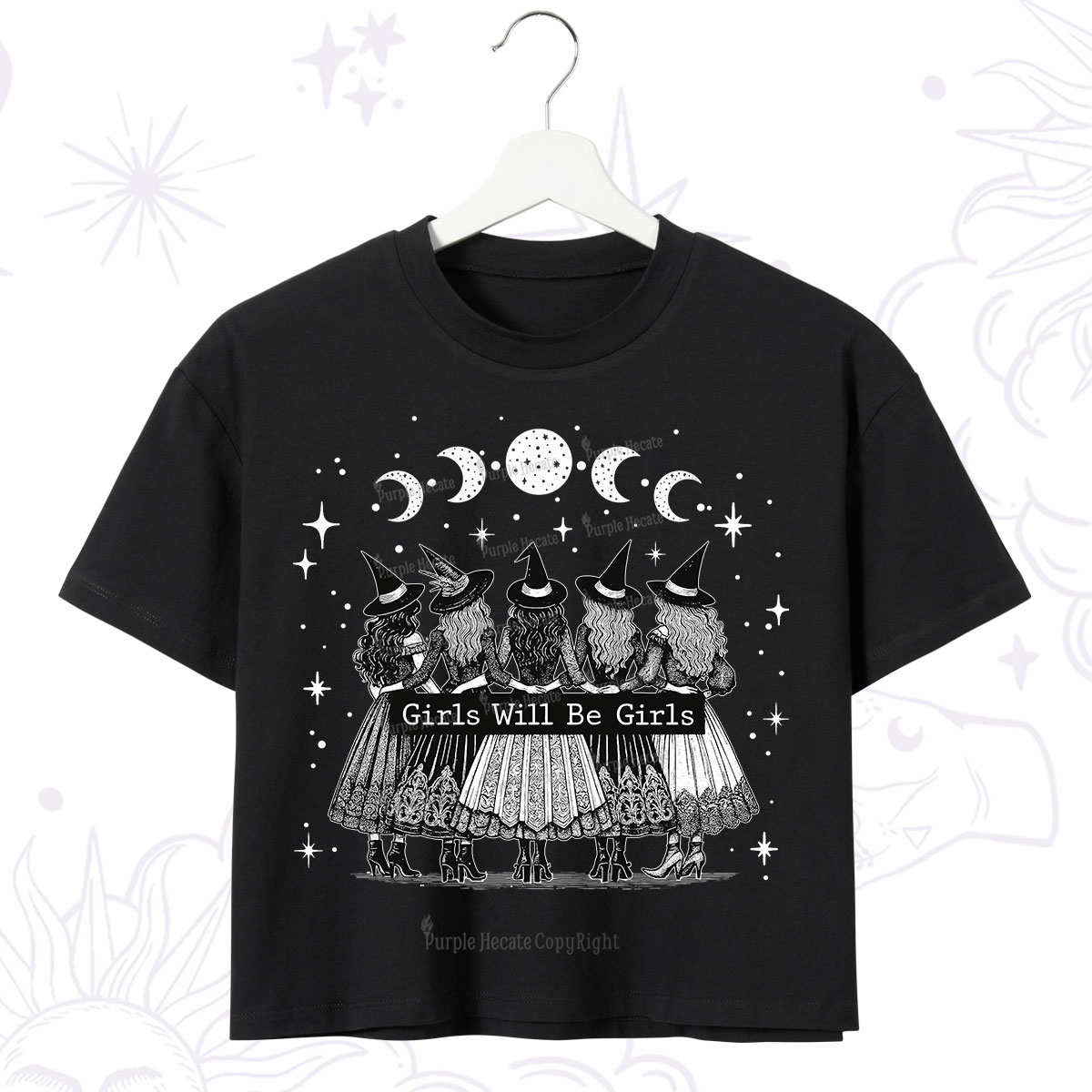 Purplehecate Girls Will Be Girls Witch Power Crop T-Shirt