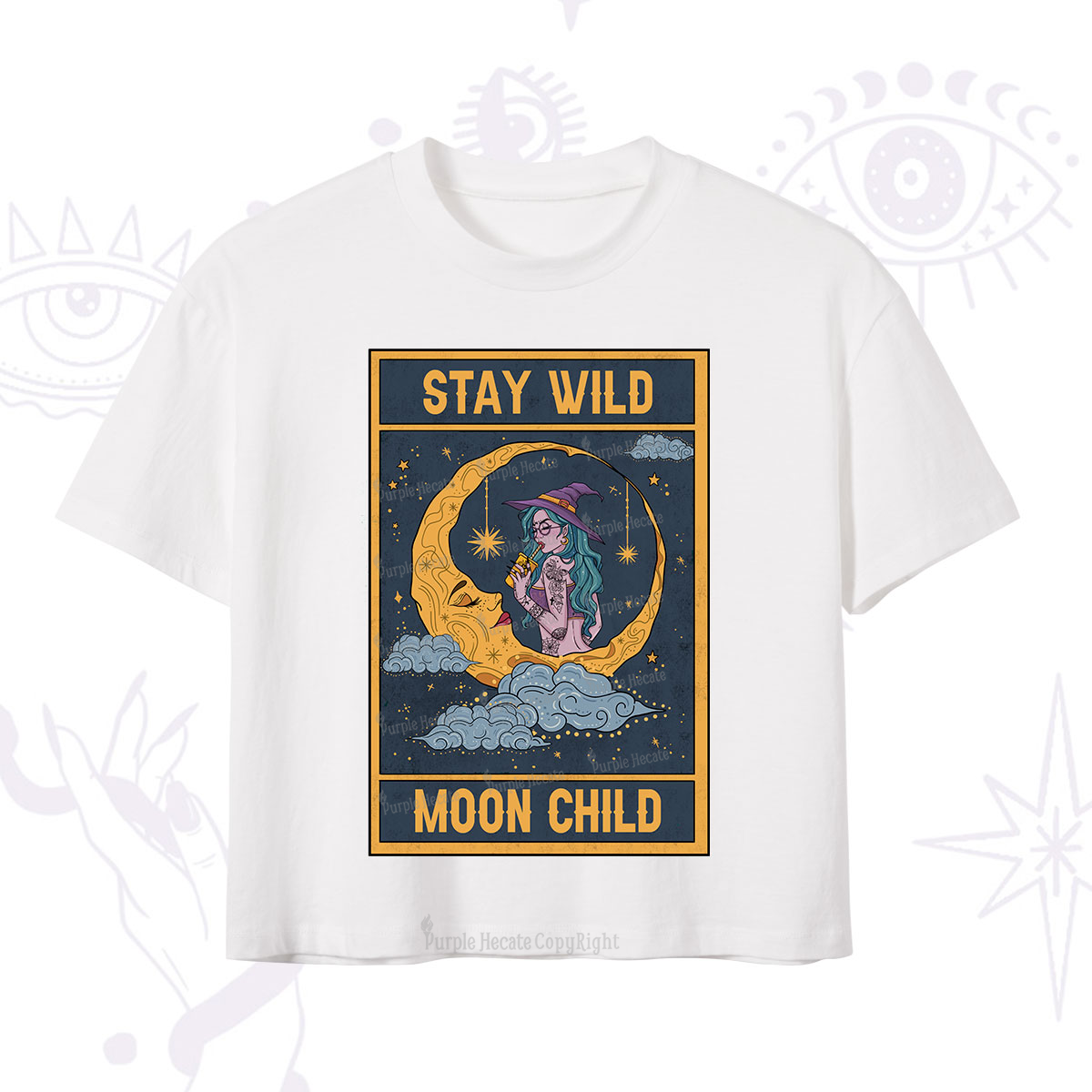 Purplehecate The Stay Wild Moon Child Oracle Card Crop T-Shirt