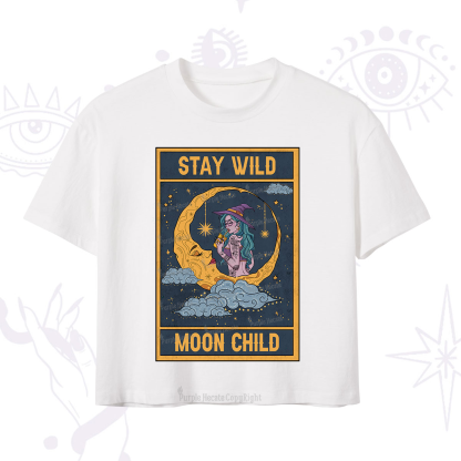 Purplehecate The Stay Wild Moon Child Oracle Card Crop T-Shirt