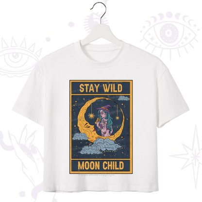 Purplehecate The Stay Wild Moon Child Oracle Card Crop T-Shirt