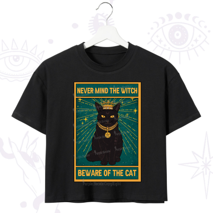 Purplehecate The Never Mind The Witch Beware Of The Cat Oracle Card Crop T-Shirt