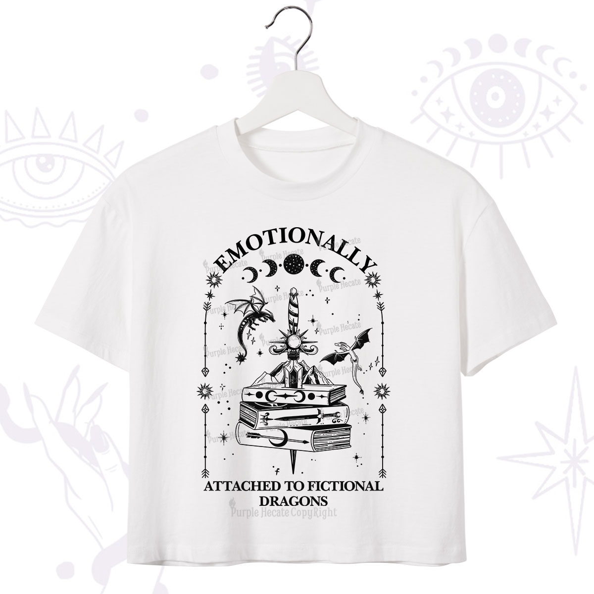 Purplehecate Emotionally Attached to Fictional Dragons Crop T-Shirt