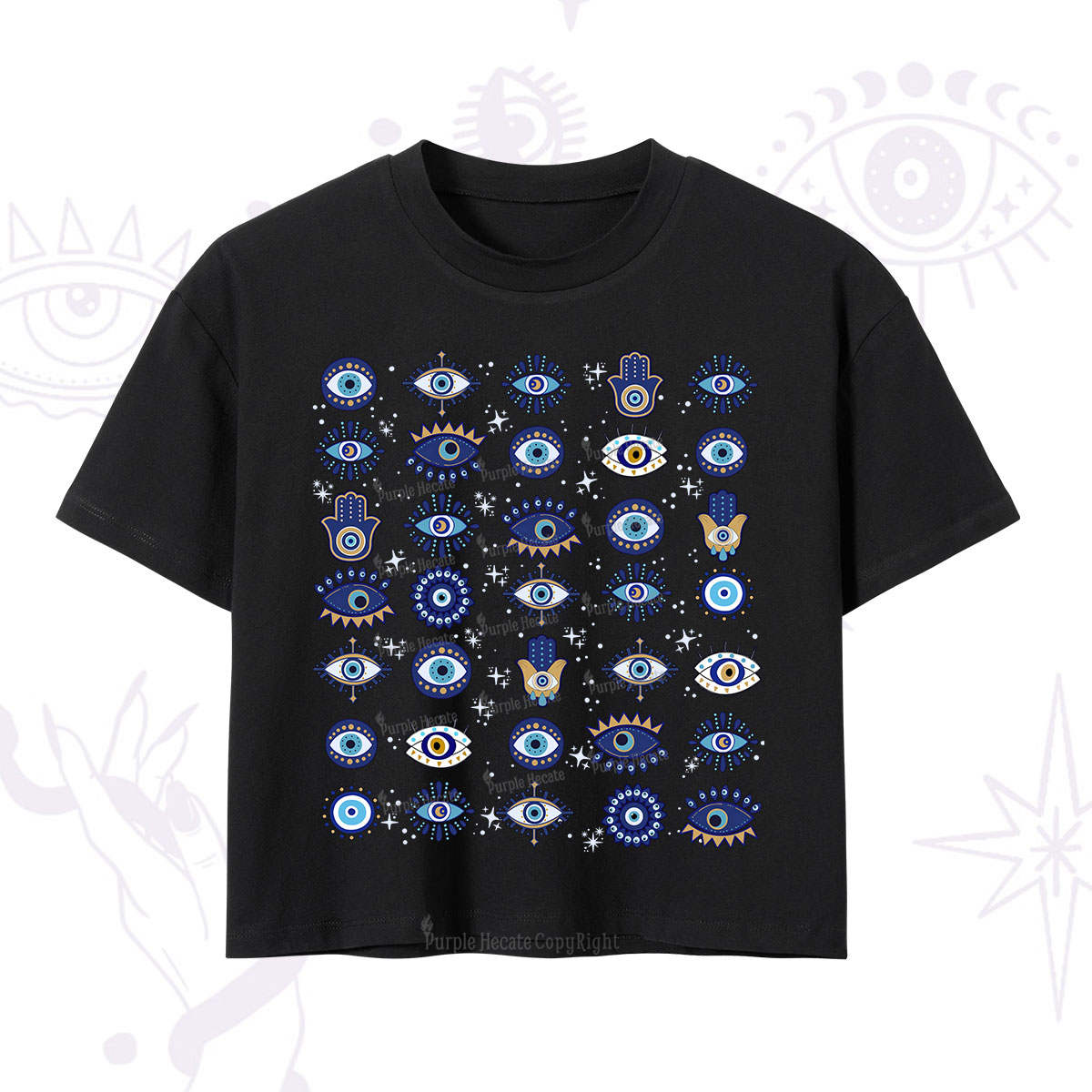 Purplehecate Evil Eye Protection Crop T-Shirt