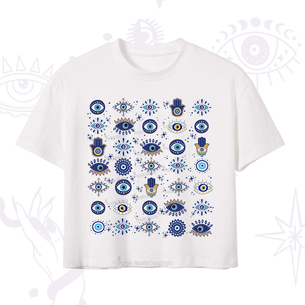 Purplehecate Evil Eye Protection Crop T-Shirt