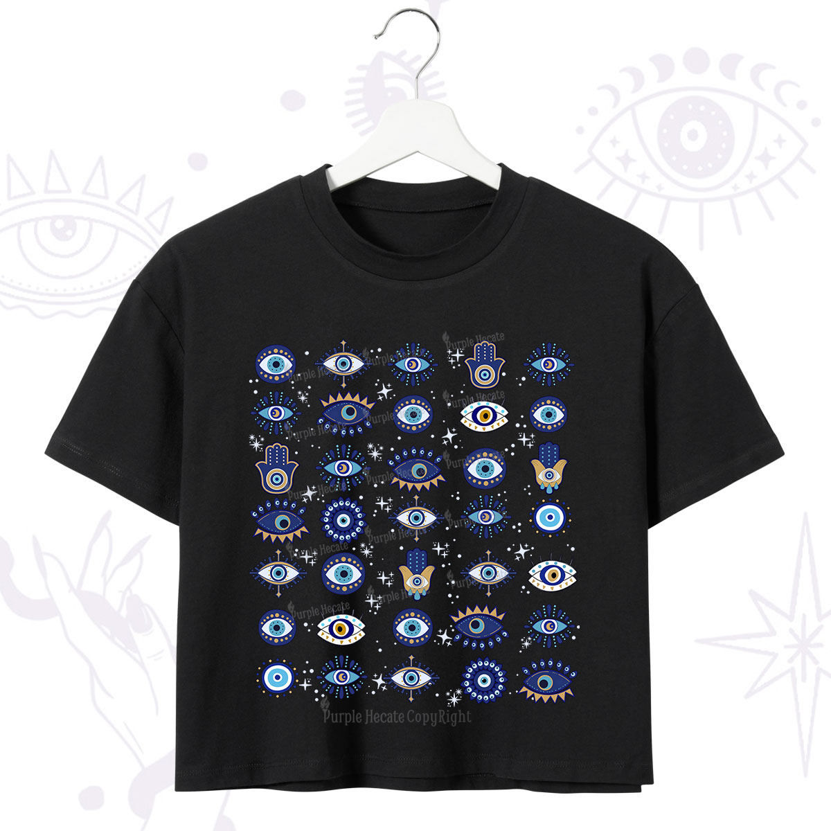 Purplehecate Evil Eye Protection Crop T-Shirt