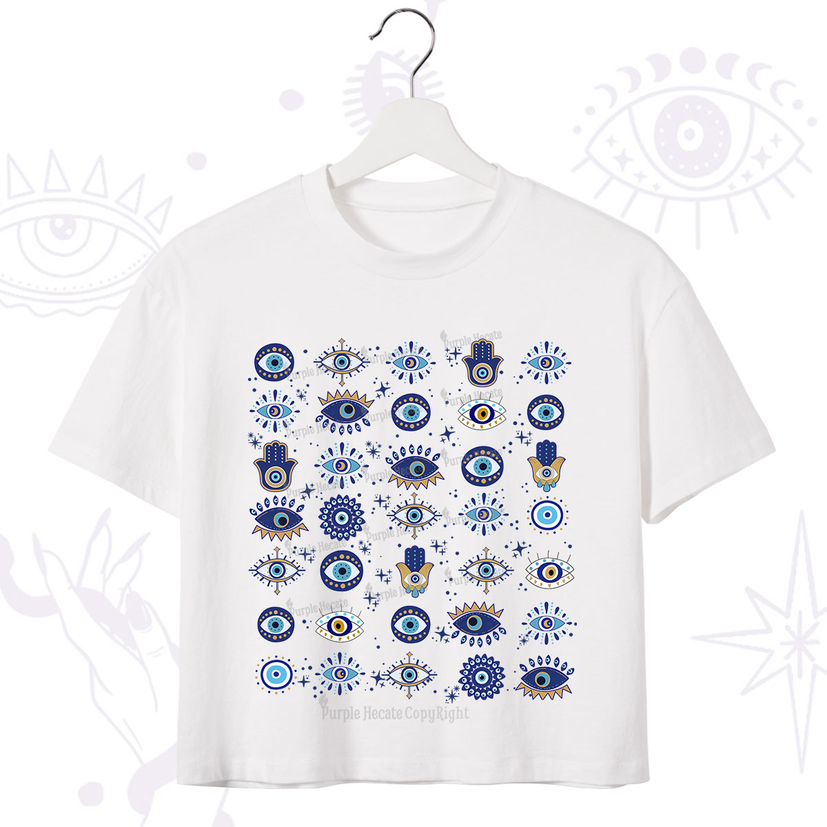 Purplehecate Evil Eye Protection Crop T-Shirt