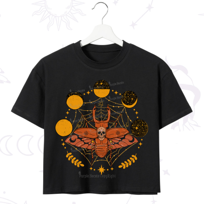 Purplehecate Lunar Web Death Beetle Crop T-Shirt
