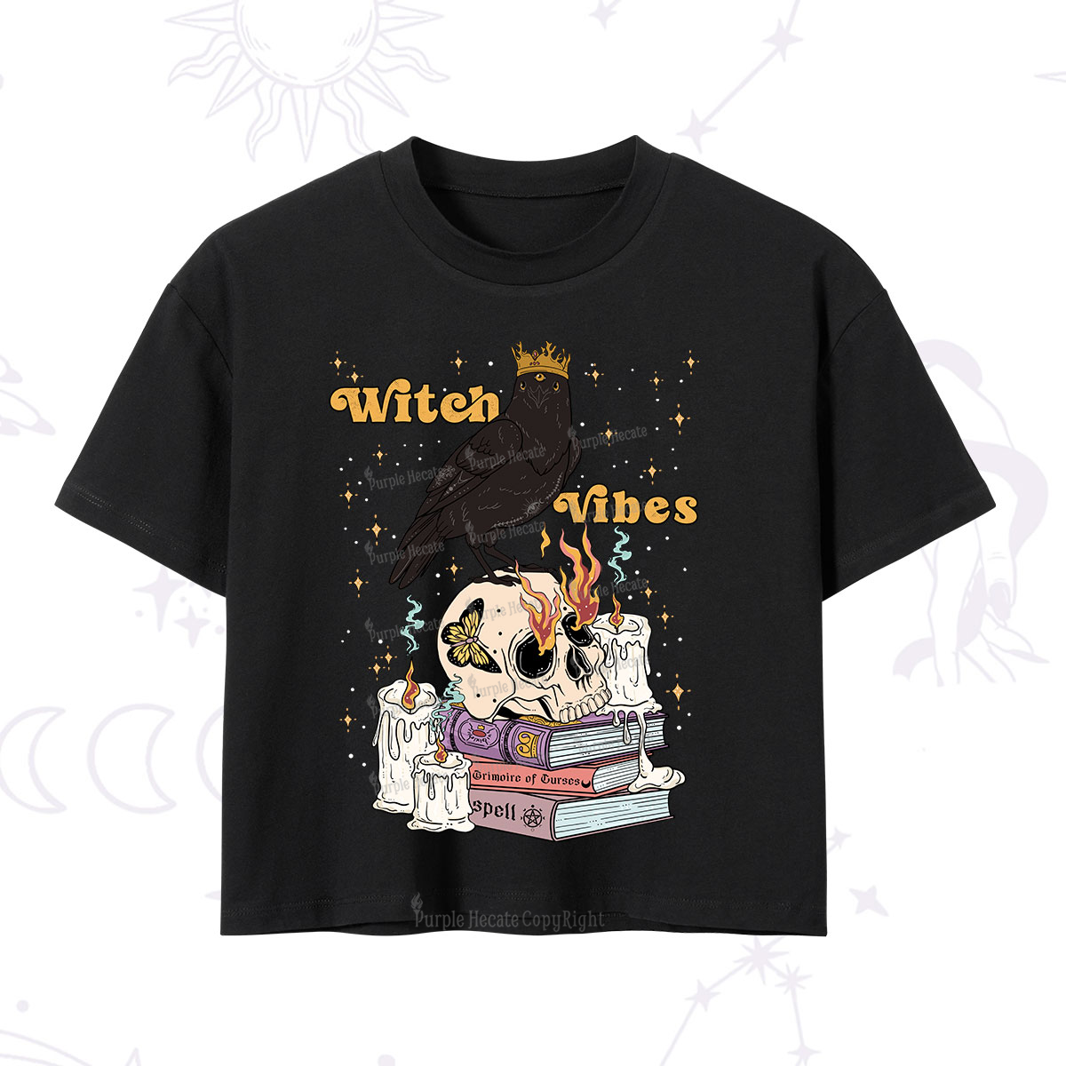 Purplehecate Witch Vibes Crop T-Shirt